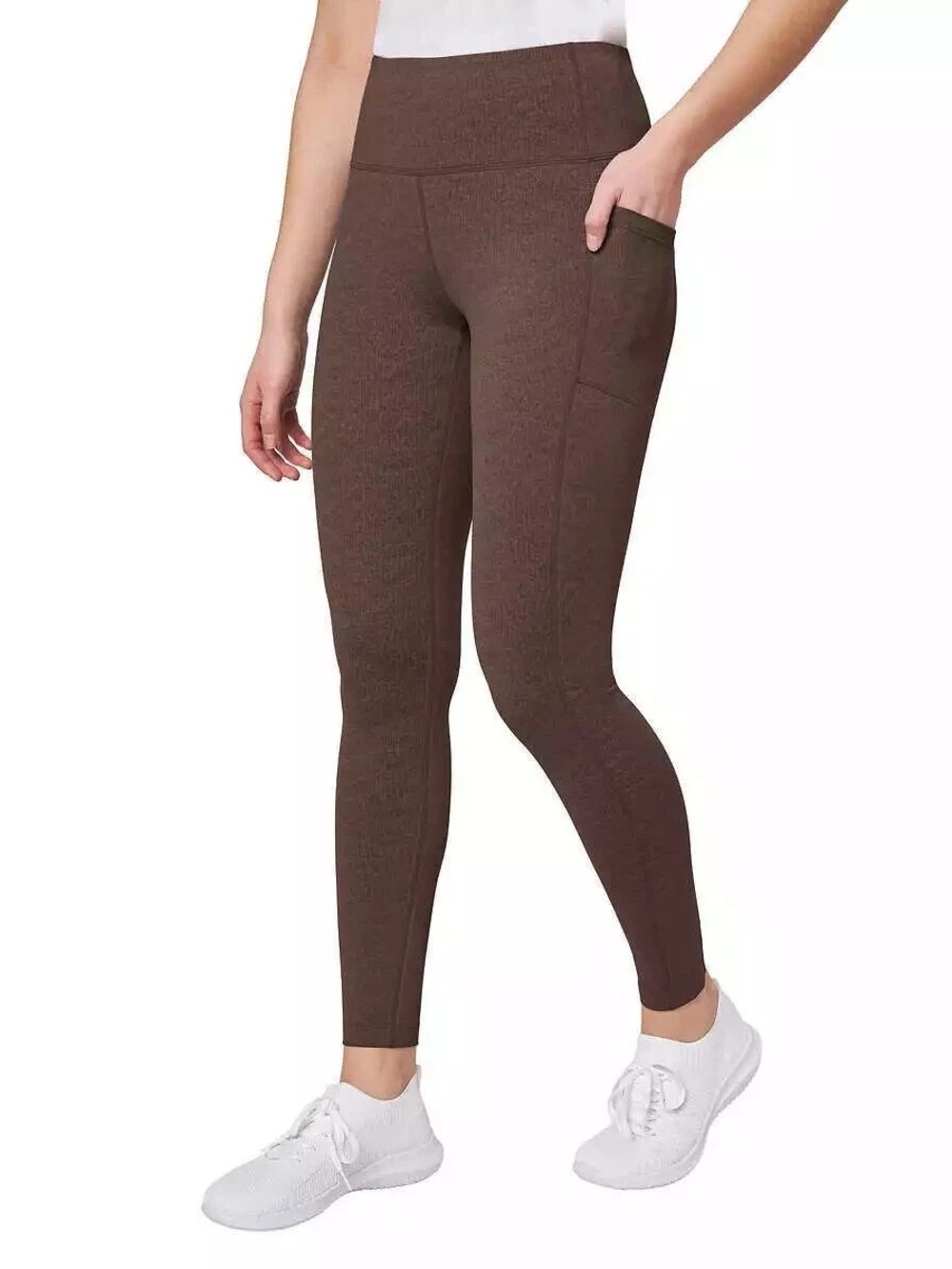 Mondetta Performance High-Waist Active Leggings Chicory Coffee Brown Sz L 🤎✨